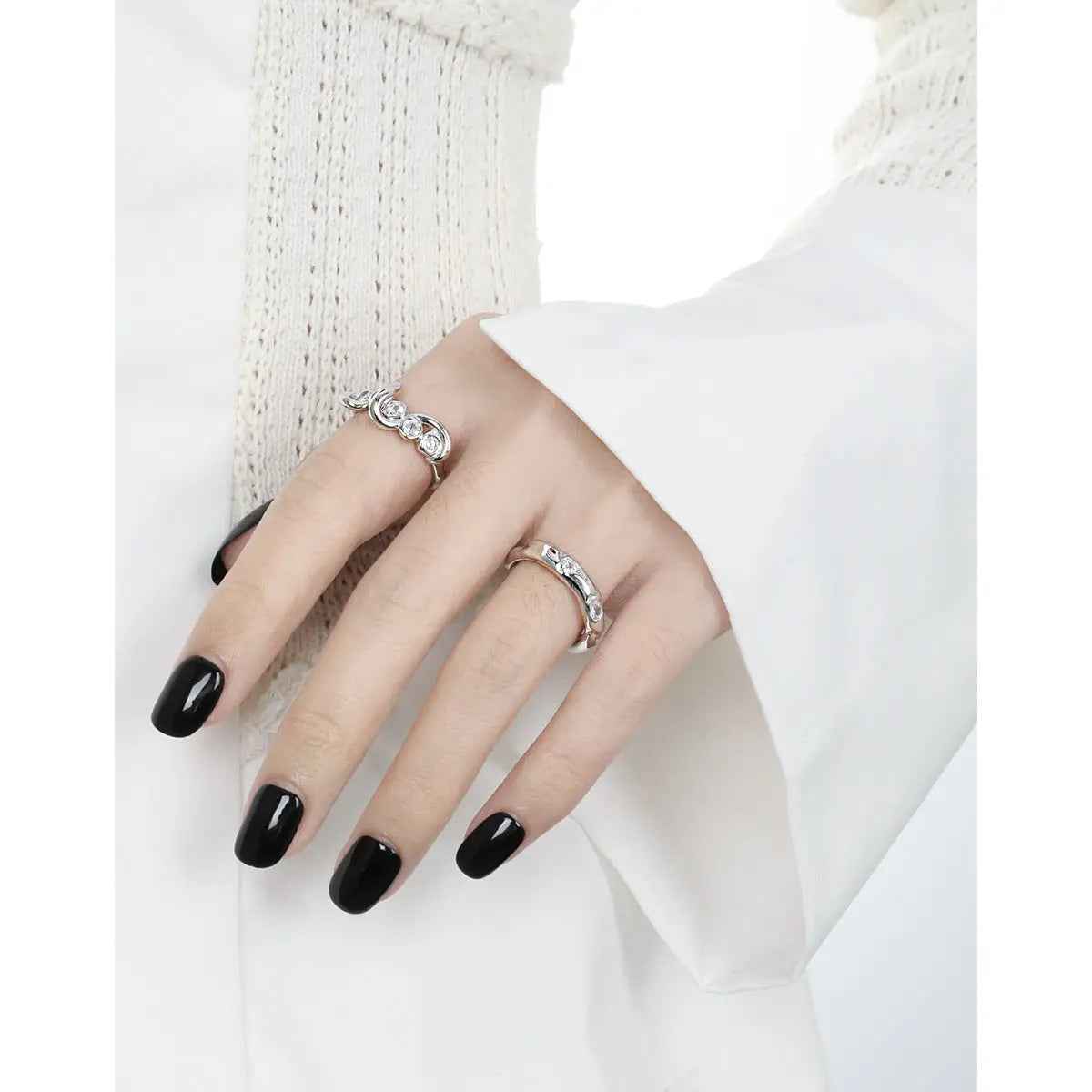 Luna's Smooth Silver Statement Ring