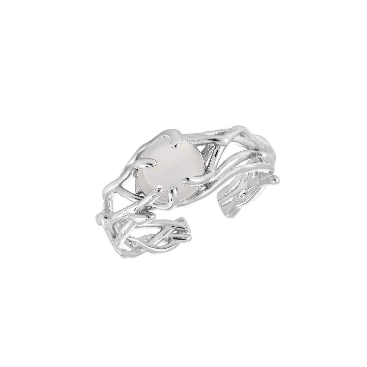 Aurora's Gleam Hollow Silver Statement Ring
