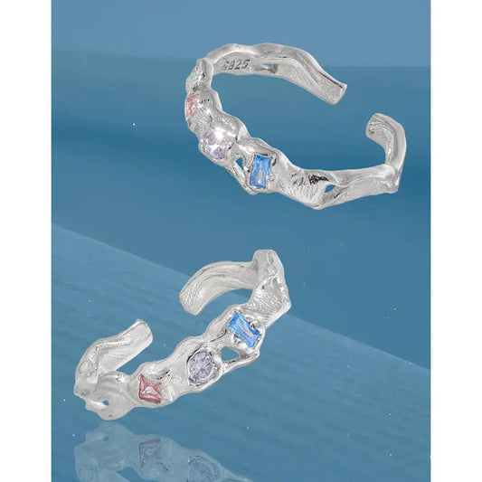 Dazzling Kaleidoscope Silver Statement Ring