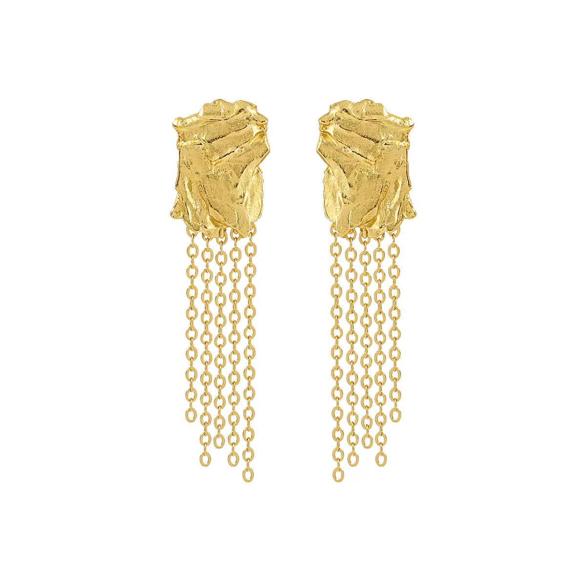 Geometric Glam Silver Drop Earrings