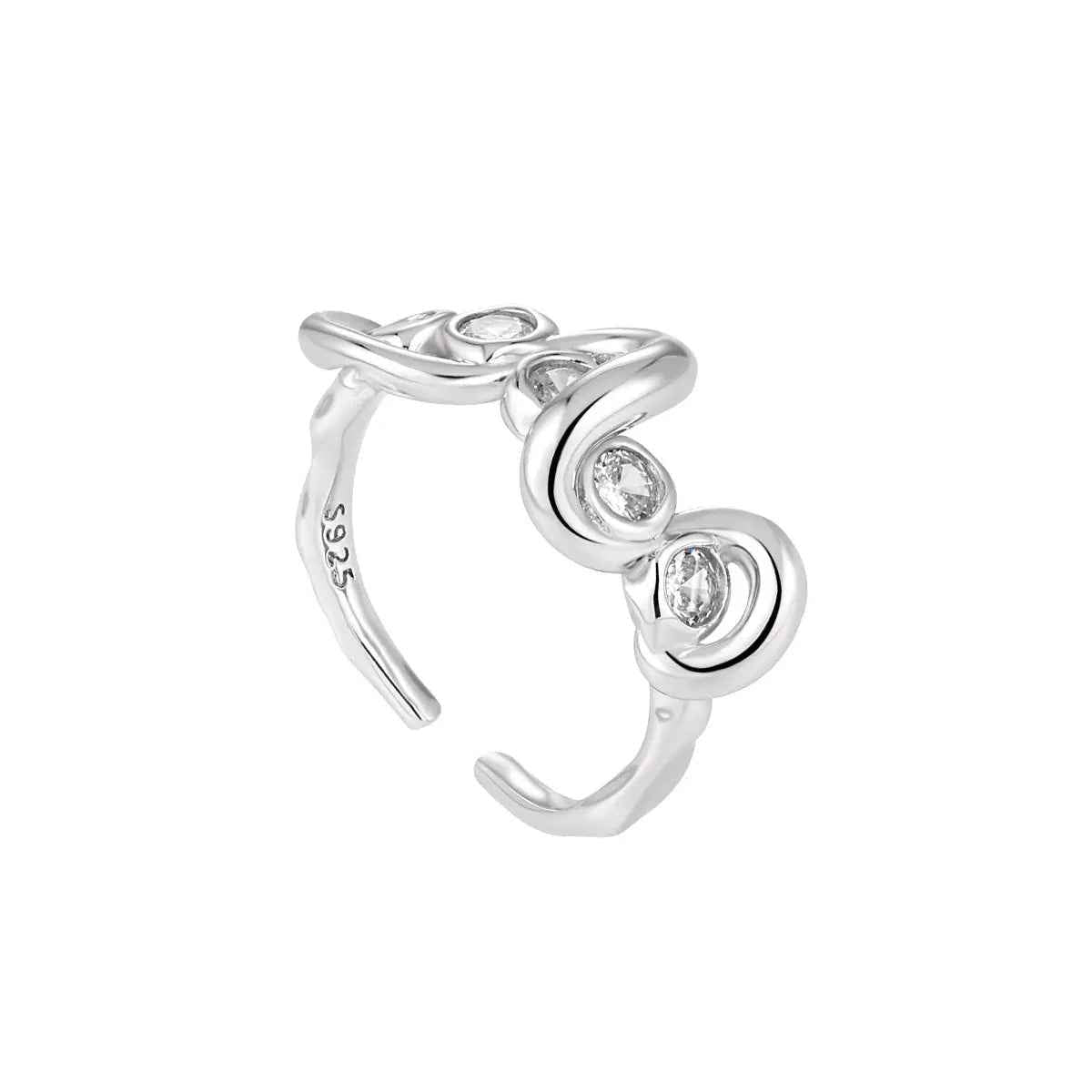 Harmony's Irregular Wavy Silver Statement Ring