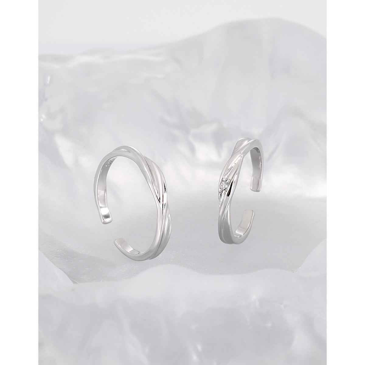 Tristan And Isolde Couple Silver Stacking Ring