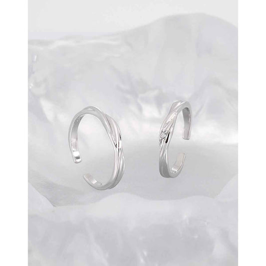 Tristan And Isolde Couple Silver Stacking Ring
