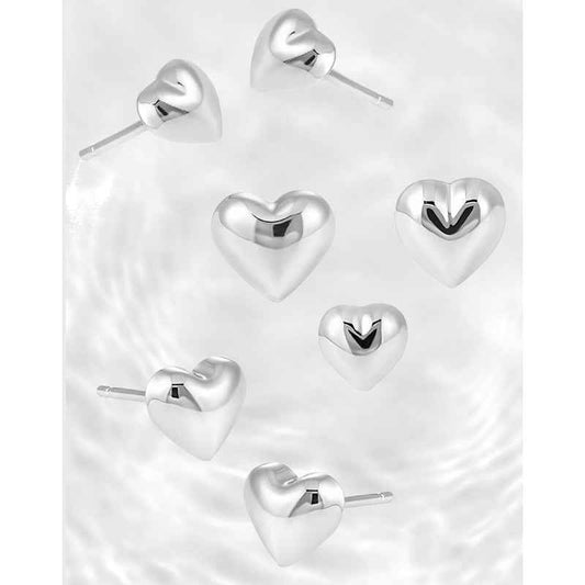 Glossy Love Silver Stud Earrings