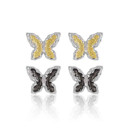 Butterfly Dreams Epoxy Silver Stud Earrings