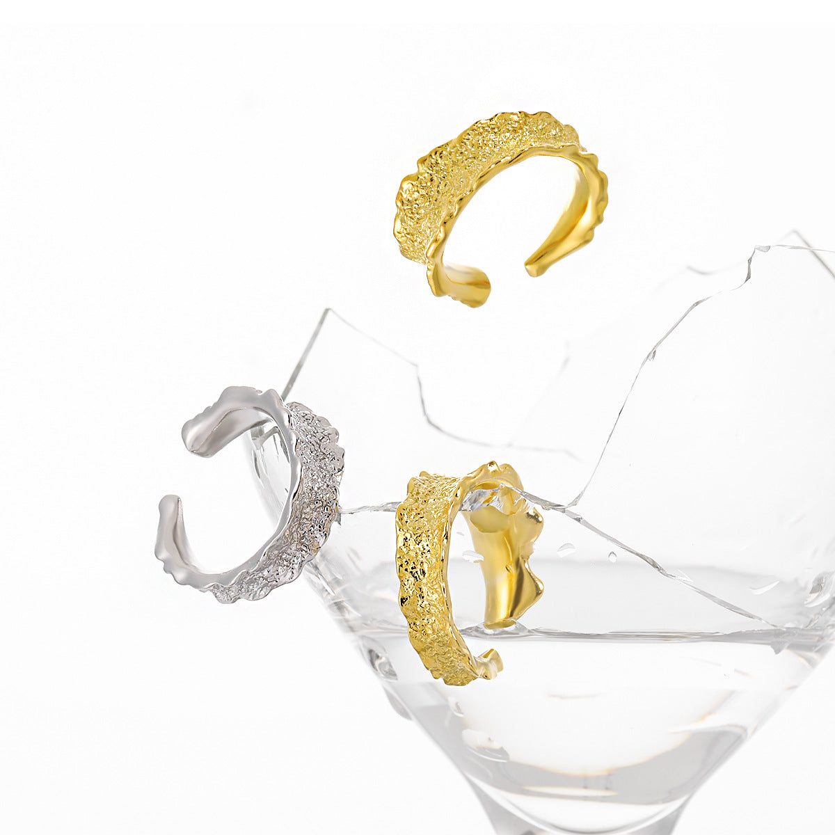 ISOLDE'S WIDE TEXTURED SILVER RING OPHRASTUDIO