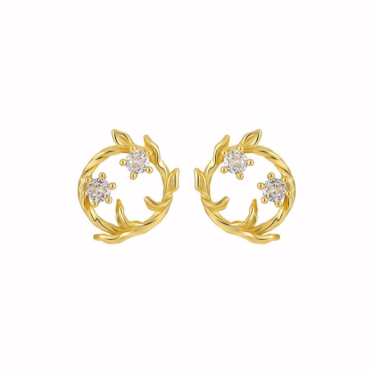Titania's Wreath Silver Stud Earrings