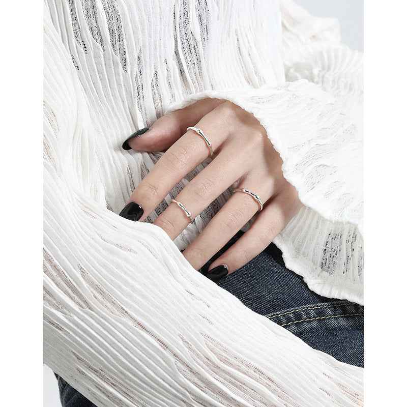 Eloise's Minimalist Texture Silver Stacking Ring