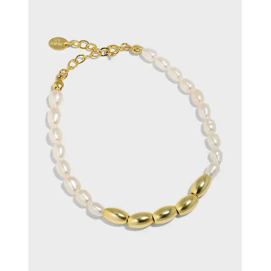 Pearl Spice Silver Chain Bracelet