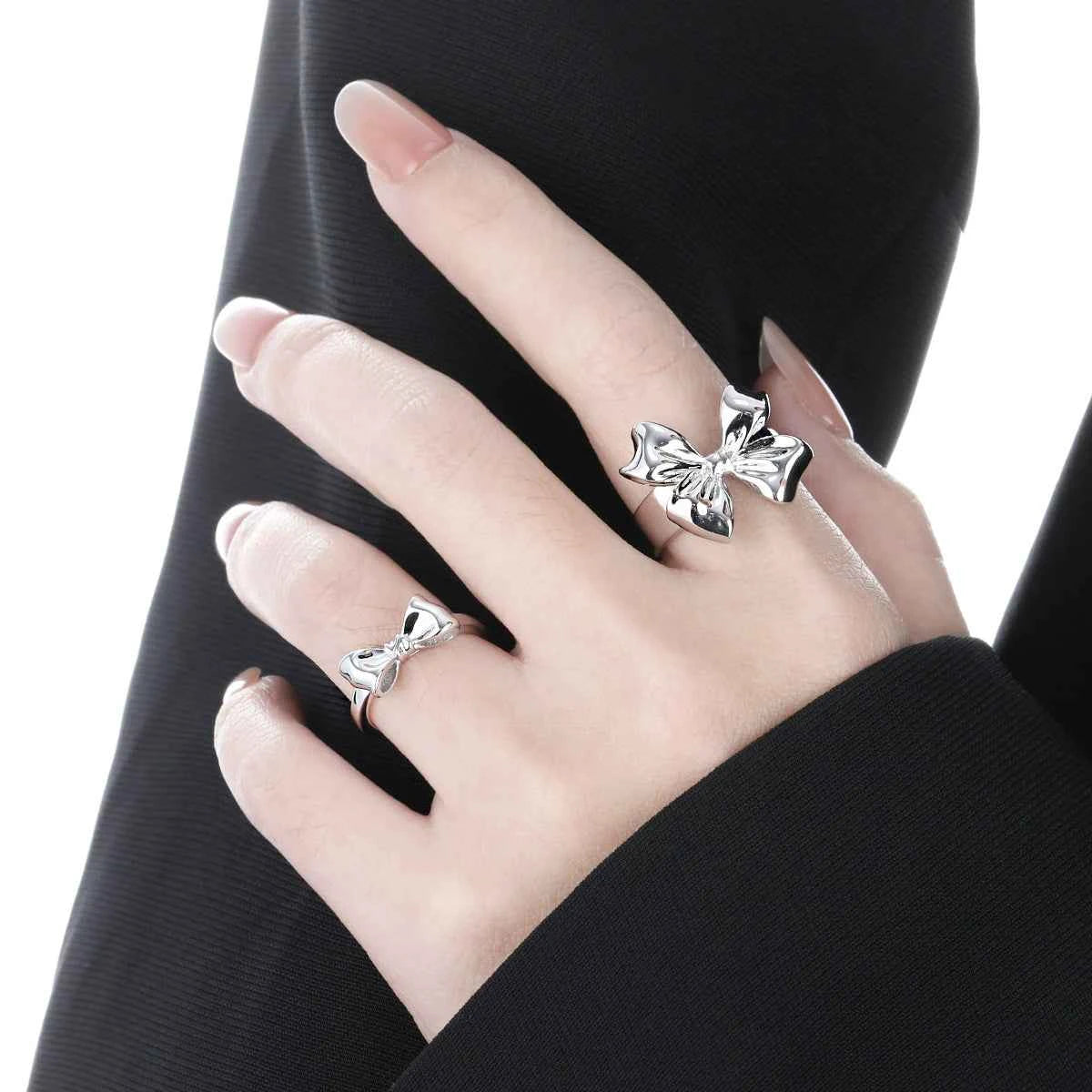 Bow Knot Silver Statement Ring