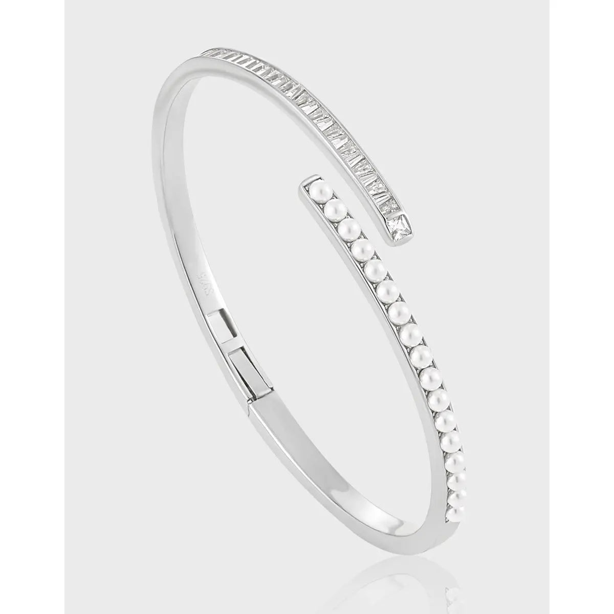 HIGH SENSE PEARL AND ZIRCON BRACELET - OPHRASTUDIO