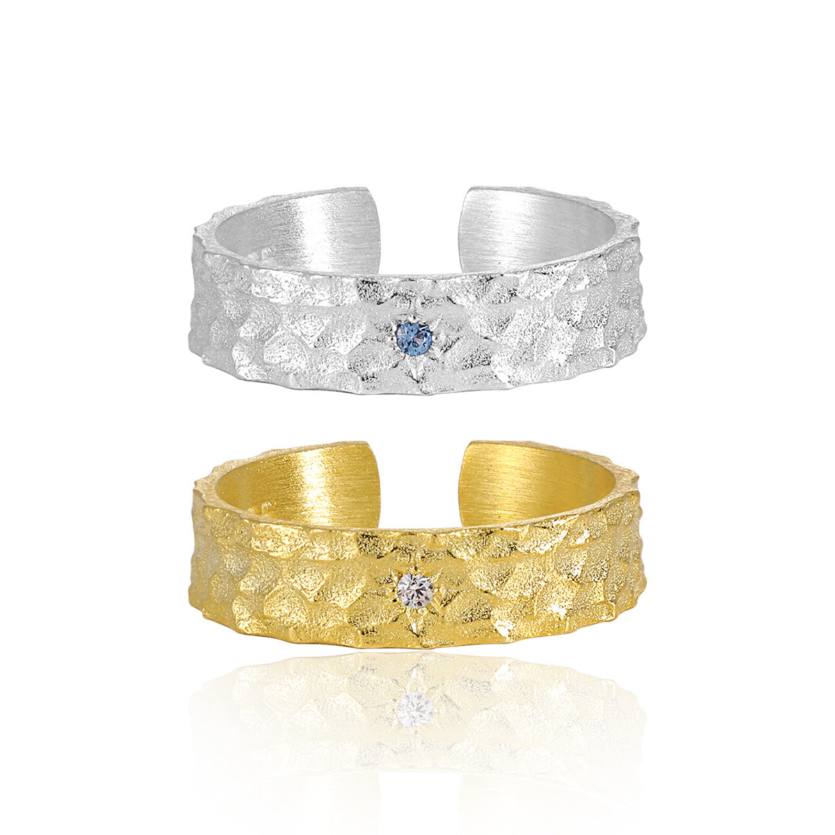 OPHELIA'S HAMMER TEXTURE ZIRCON RING OPHRASTUDIO