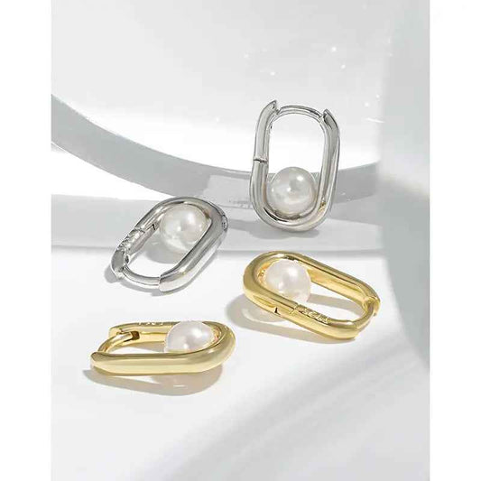 Seaside Serenity Silver Huggie Earrings