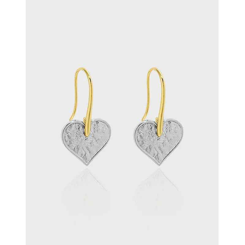 Harmony Hearts Silver Drop Earrings