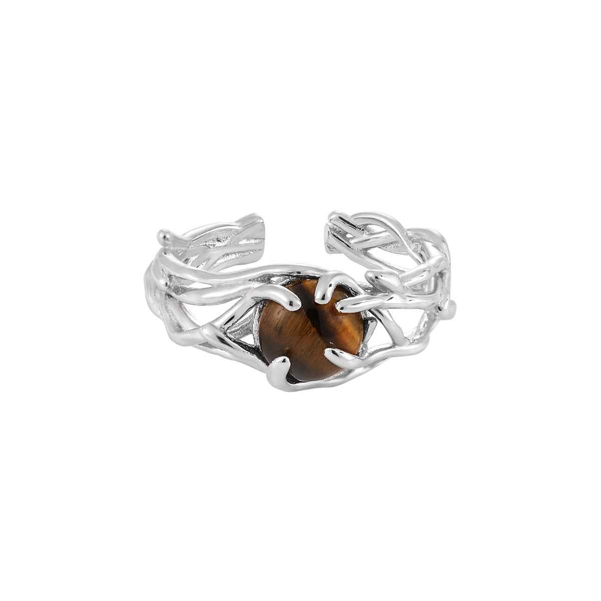 Aurora's Gleam Hollow Silver Statement Ring