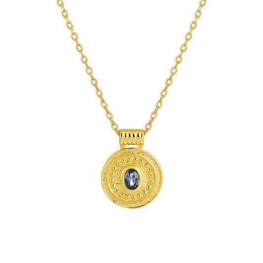 Sapphire Medallion Pendant Necklace