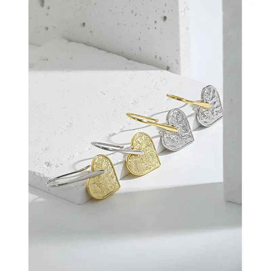 Harmony Hearts Silver Drop Earrings