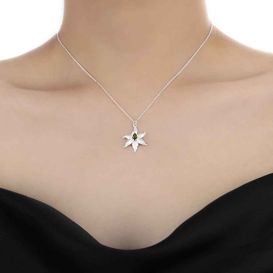 Peridot Starfish Pendant Necklace