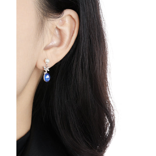 SNOW WHITE'S GRACE PEARL ZIRCON STUD EARRINGS OPHRASTUDIO