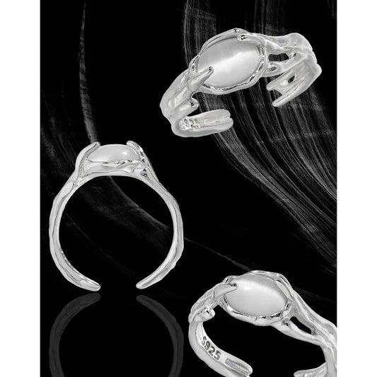 Frozen Cat‘S Eye Whispers Silver Statement Ring