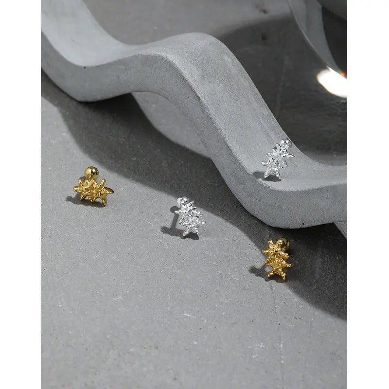 STARFISH SCREW ROUND BEAD STUDS - OPHRASTUDIO