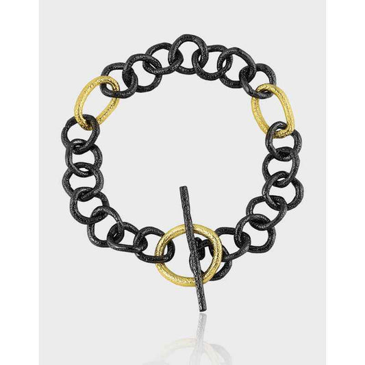 Electroplating Ot Buckle Silver Chain Bracelet