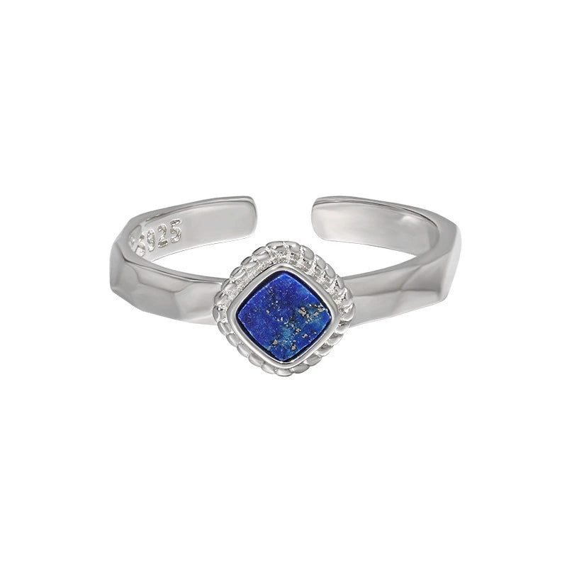 Teardrop Silver Lapis Lazuli Ring OPHRASTUDIO