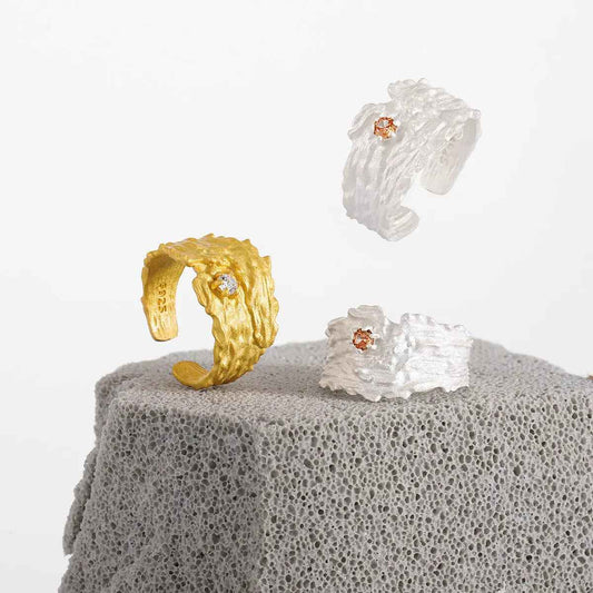 Celestial Charm Silver Statement Ring