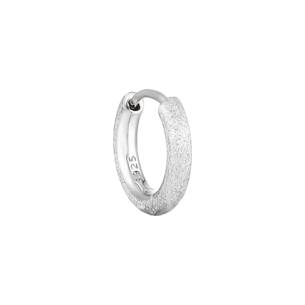 Minimalist Matte Sterling Silver Huggie Earring OPHRASTUDIO