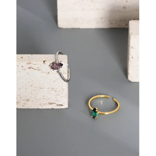 Enchanted Emerald Silver Statement Ring