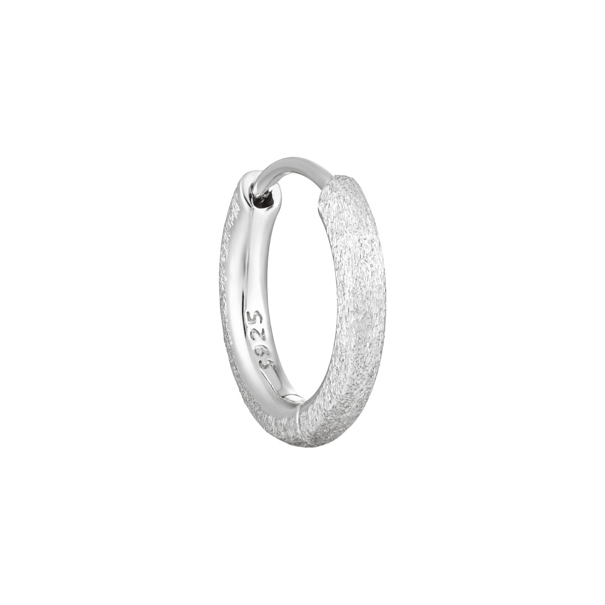 Minimalist Matte Sterling Silver Huggie Earring OPHRASTUDIO