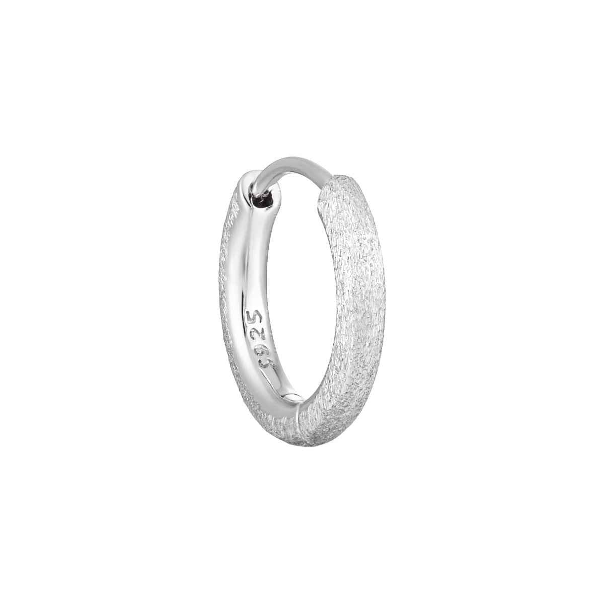 Minimalist Matte Sterling Silver Huggie Earring