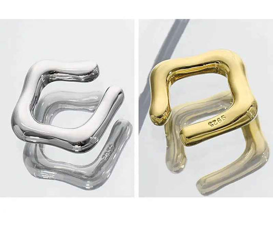 Square Sterling Silver Ear Cuff Earring
