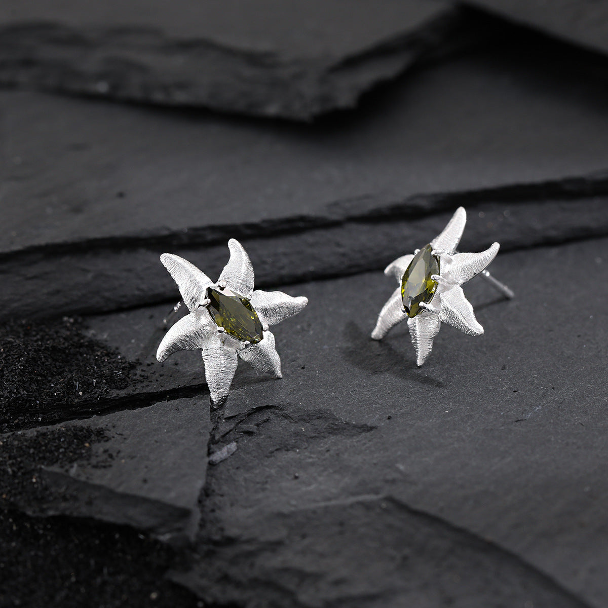 Olivine Starfish Stud Earrings OPHRASTUDIO