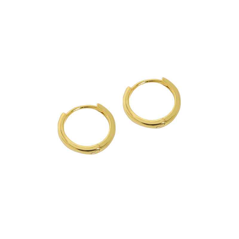 Minimalist Circle Silver Huggie Earrings