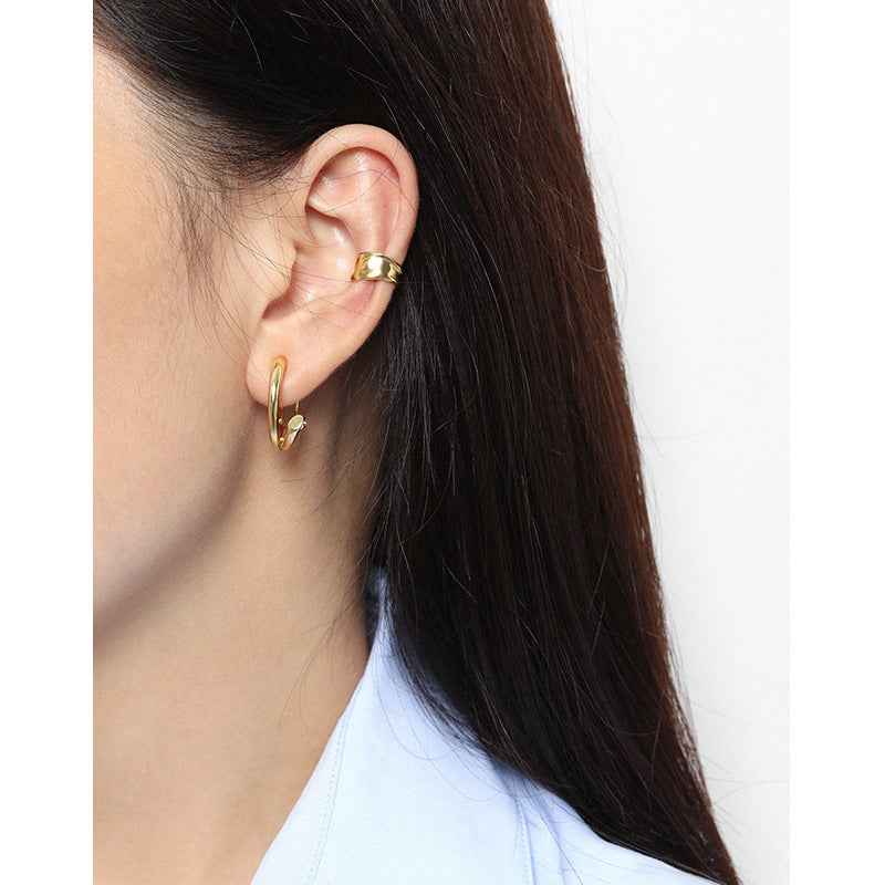 Bold Ripple Sterling Silver Ear Cuff