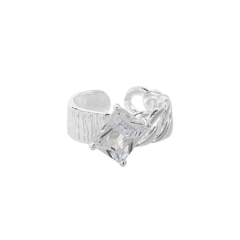 Bold Brilliance Silver Statement Ring