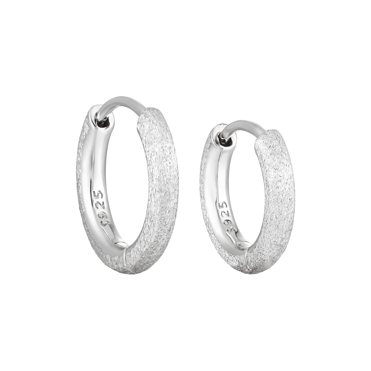 Minimalist Matte Sterling Silver Huggie Earring OPHRASTUDIO