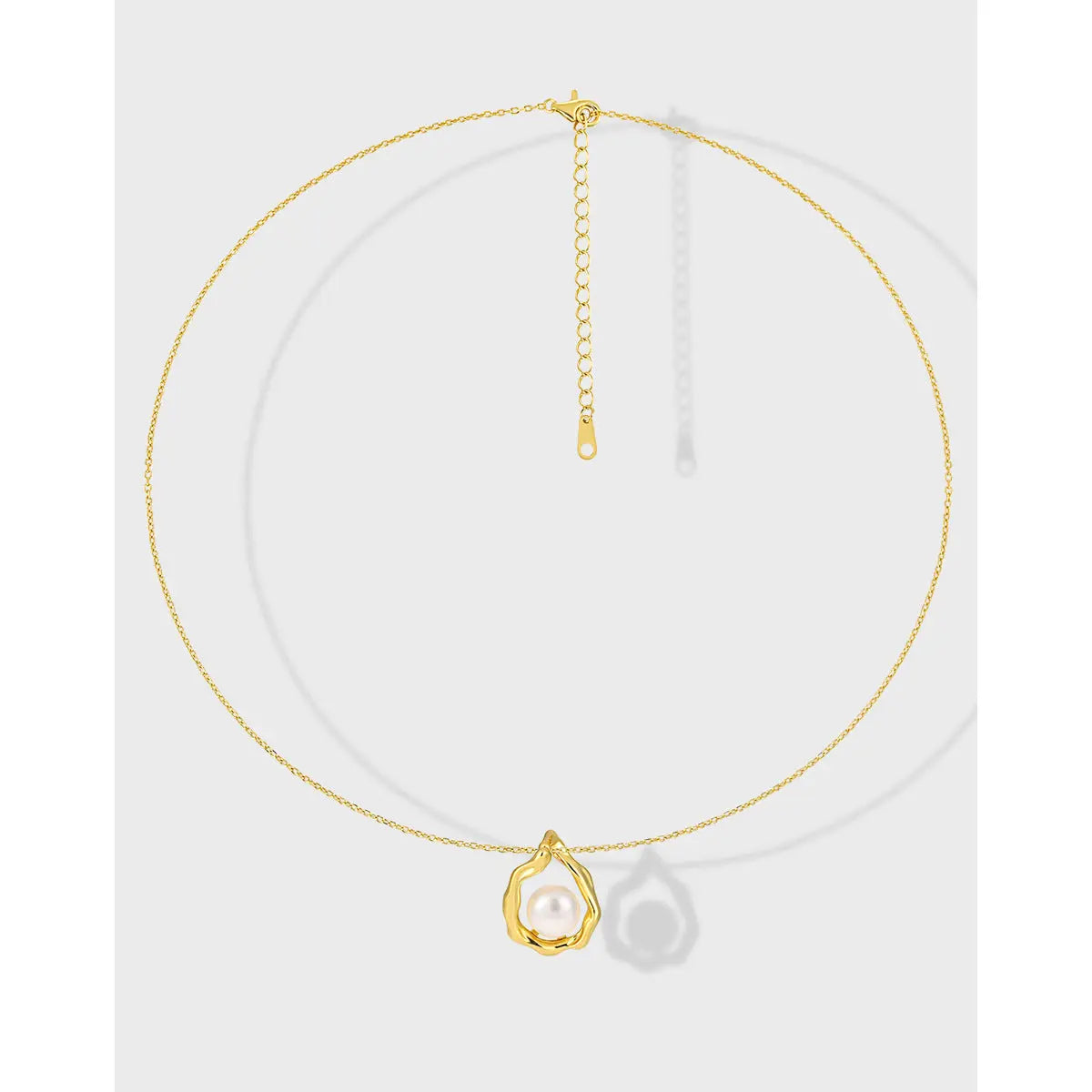 GEOMETRIC PEARL DROP NECKLACE - OPHRASTUDIO
