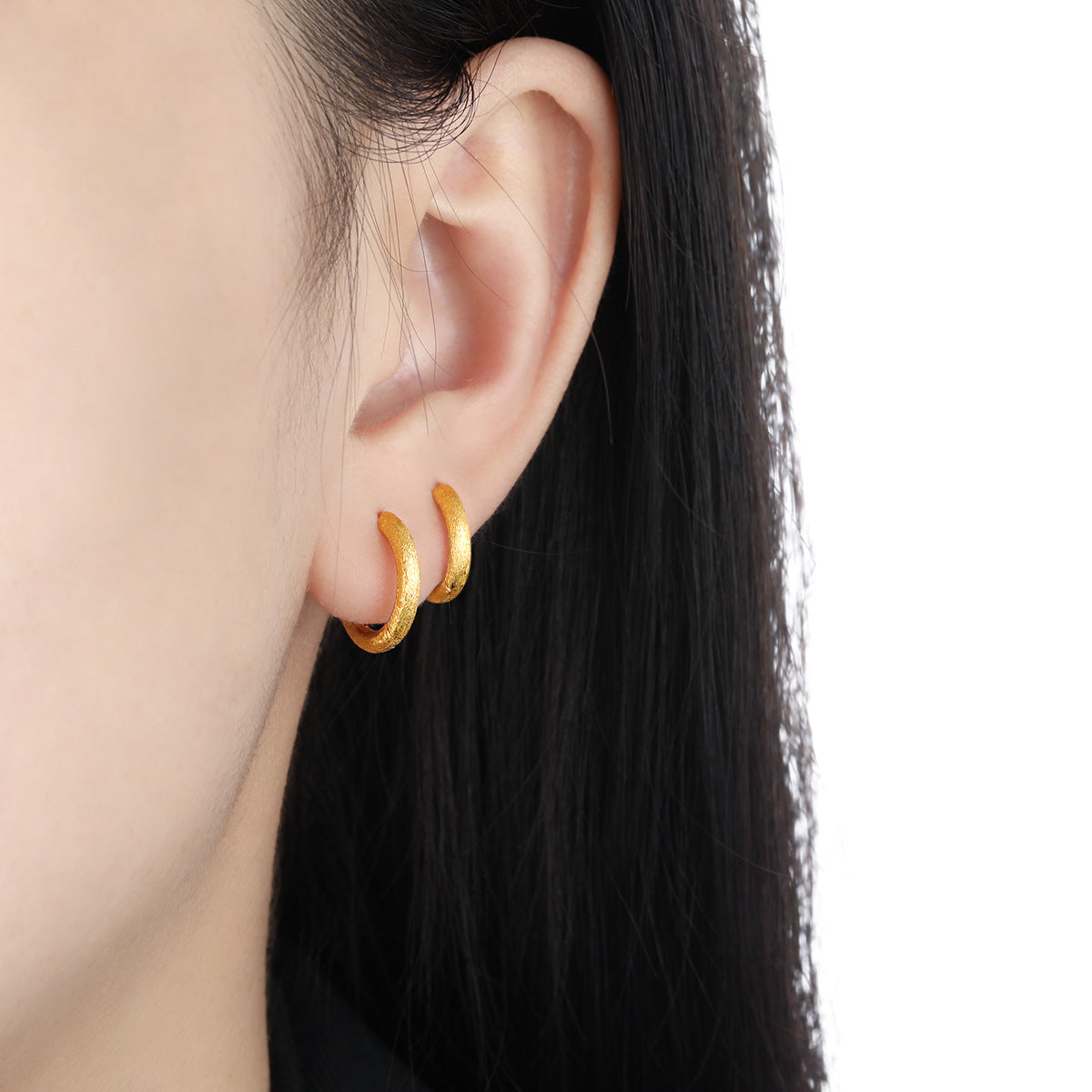 Minimalist Matte Sterling Silver Huggie Earring OPHRASTUDIO