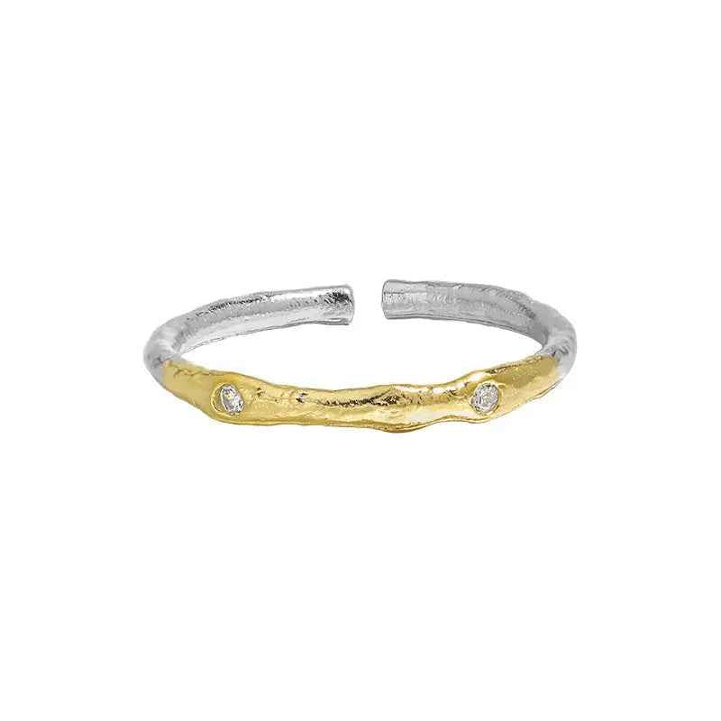Cassiopeia's Zircon Electroplated Silver Stacking Ring
