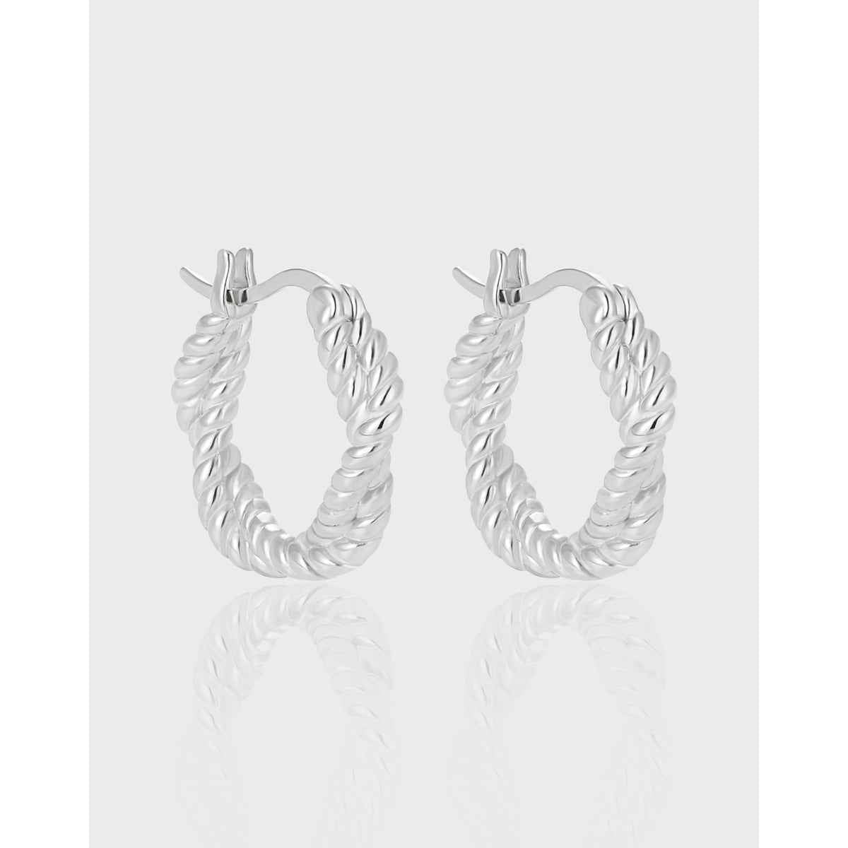 Echo's Winding Silver Hoop Earrings