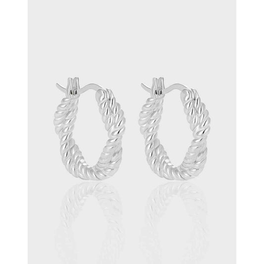 Echo's Winding Silver Hoop Earrings