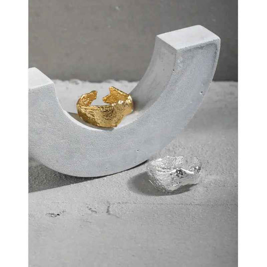 Lyra's Minimalist Texture Silver Statement Ring