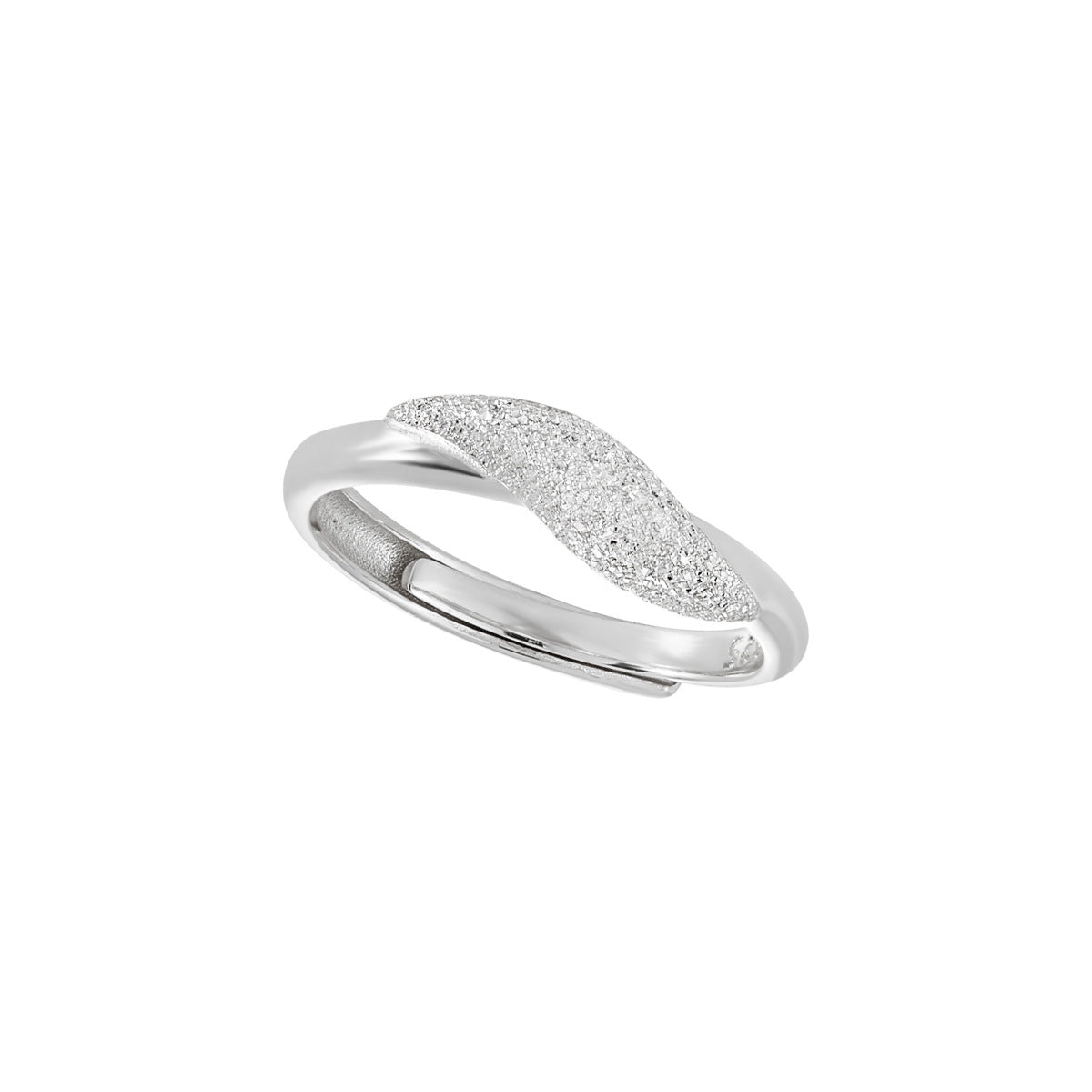 AURORA'S FROSTED LEAF SILVER RING OPHRASTUDIO