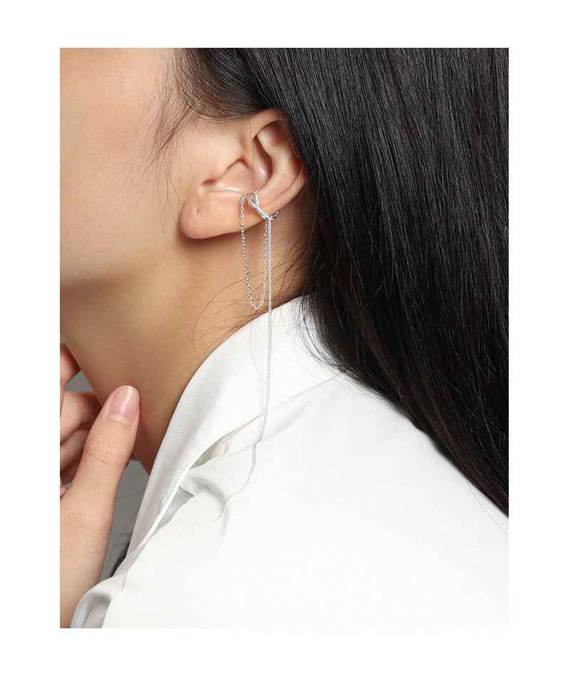 Tassel Chain Sterling Silver Ear Cuff