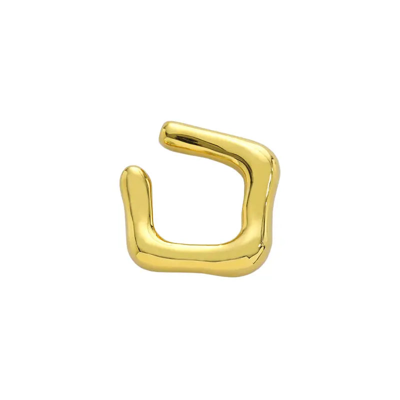 IRREGULAR TEXTURE SQUARE EAR CLIP - OPHRASTUDIO