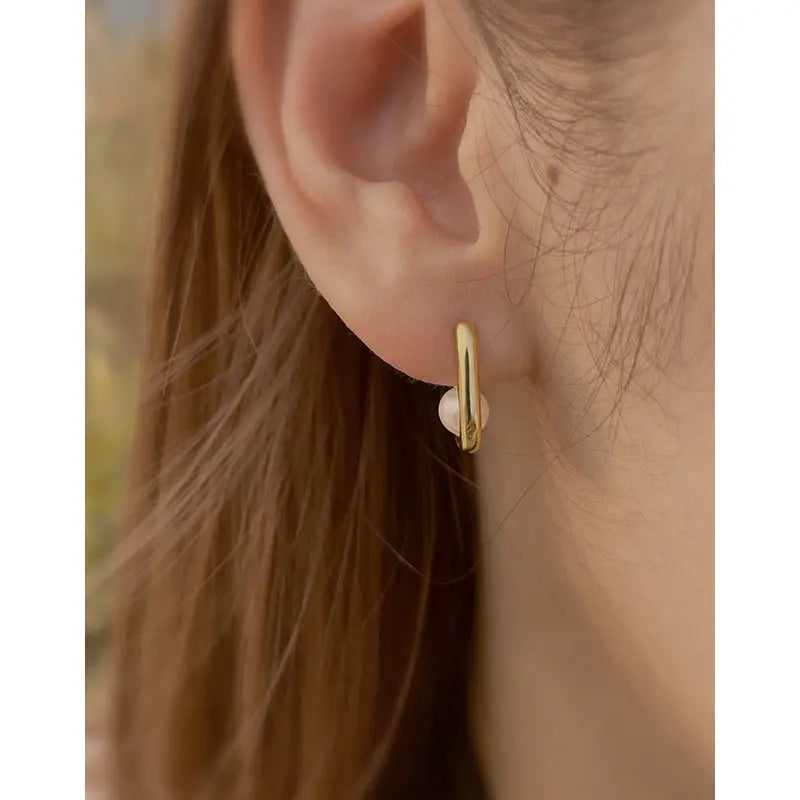 Seaside Serenity Silver Huggie Earrings