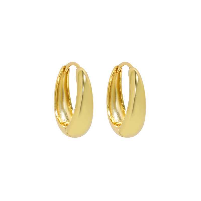 Isabella's Geometric Circle Silver Huggie Earrings