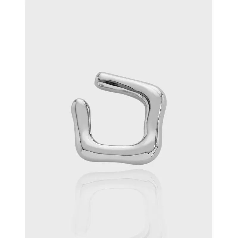 IRREGULAR TEXTURE SQUARE EAR CLIP - OPHRASTUDIO